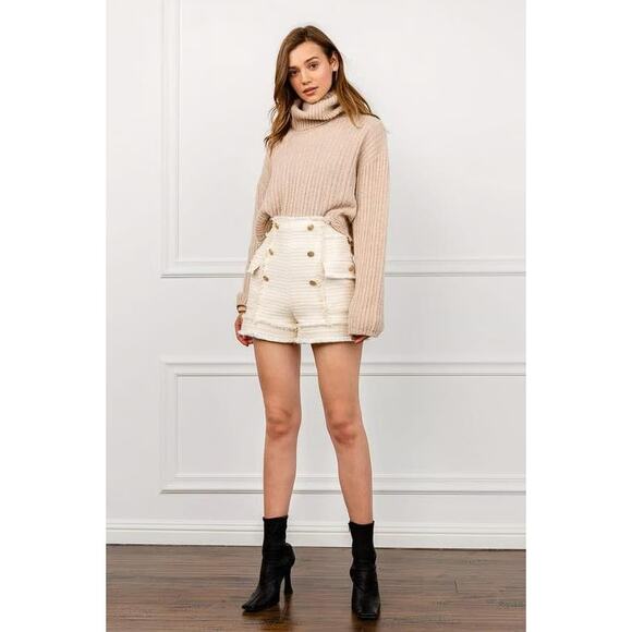 J.ING Women's Frey Tweed High Waisted Shorts Size XS - Picture 5 of 12